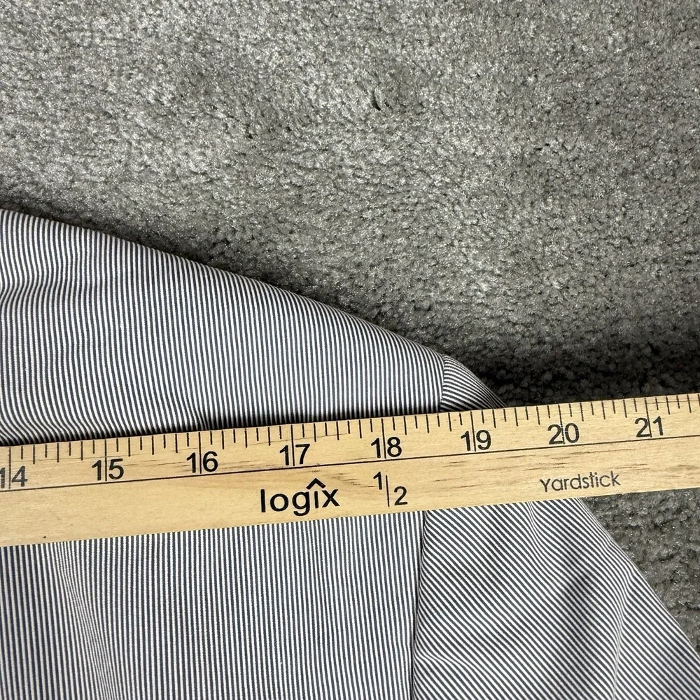 Lauren Ralph Lauren Blazer Mens 43R Cotton Nylon Gray Chalk Pinstripe Trim Fit‎